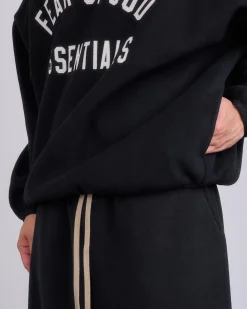 Outlet Fear of God Essentials Brushed Yarn Hoodie Black