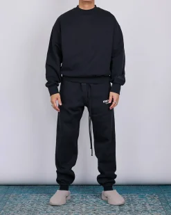Sale Fear of God Essentials Classic Crewneck Bevel Jet Black