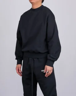 Sale Fear of God Essentials Classic Crewneck Bevel Jet Black
