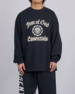 New Fear of God Essentials Heavy Longsleeve T-Shirt Black