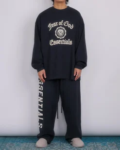 New Fear of God Essentials Heavy Longsleeve T-Shirt Black