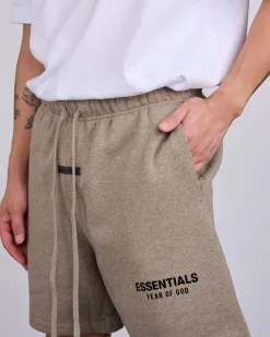 Clearance Fear of God Essentials Soccer Short Bevel Homestead Heather