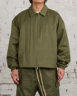 Outlet Fear of God Essentials Textured Nylon Trucker Jacket Military