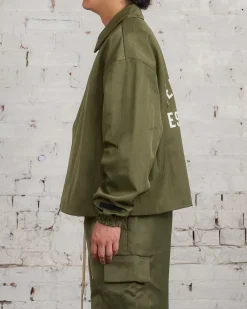 Outlet Fear of God Essentials Textured Nylon Trucker Jacket Military