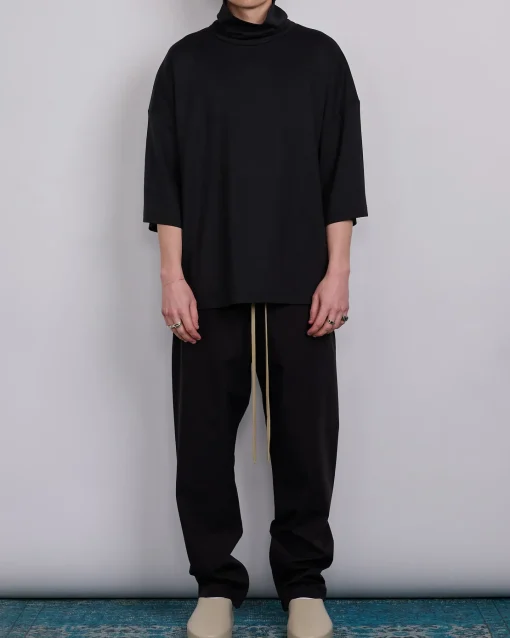 Fashion Fear of God High Neck Short Sleeve T-Shirt Black