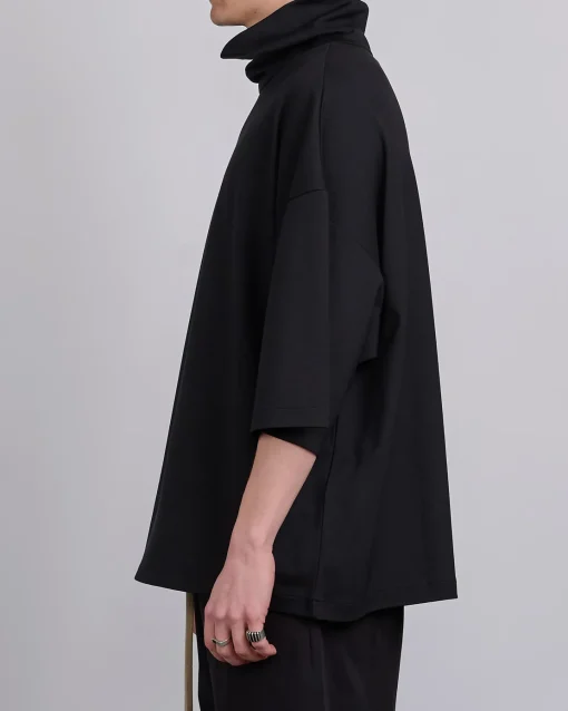 Fashion Fear of God High Neck Short Sleeve T-Shirt Black