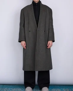 Clearance Fear of God Lapelless Coat Miltary Wool Dark Olive