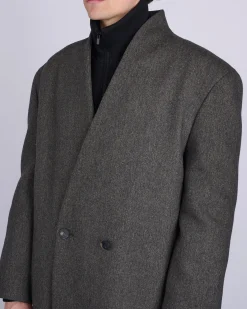 Clearance Fear of God Lapelless Coat Miltary Wool Dark Olive