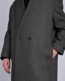 Clearance Fear of God Lapelless Coat Miltary Wool Dark Olive