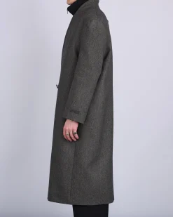 Clearance Fear of God Lapelless Coat Miltary Wool Dark Olive