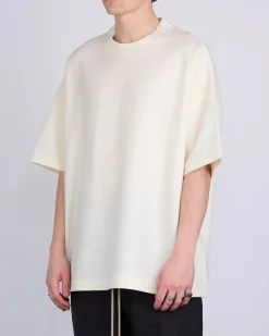 Discount Fear of God Short Sleeve Boiled Wool T-Shirt Cream