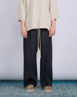 Fashion Fear of God Single Pleat Wide Double Cashmere Pant Melange Black