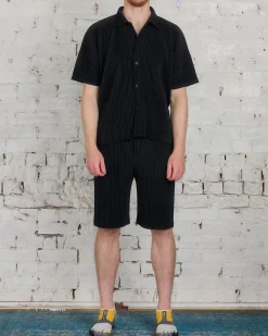 Outlet HOMME PLISSÉ ISSEY MIYAKE Pleated July Button Shirt Black
