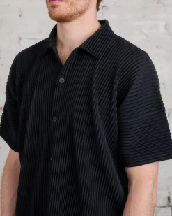 Outlet HOMME PLISSÉ ISSEY MIYAKE Pleated July Button Shirt Black