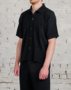 Outlet HOMME PLISSÉ ISSEY MIYAKE Pleated July Button Shirt Black
