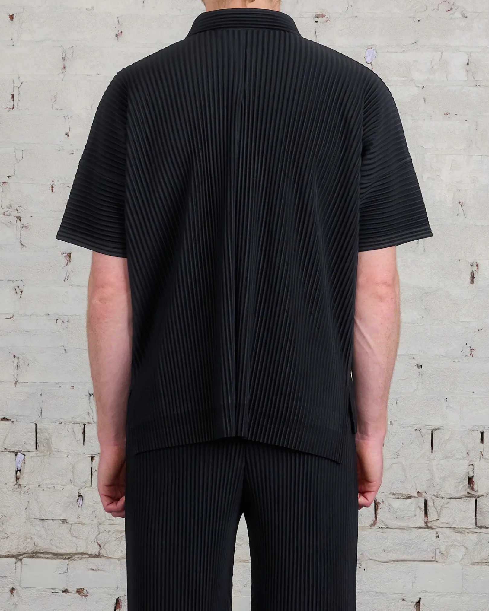 Outlet HOMME PLISSÉ ISSEY MIYAKE Pleated July Button Shirt Black