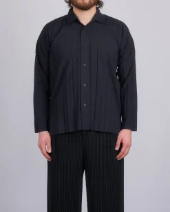Fashion HOMME PLISSÉ ISSEY MIYAKE November Edge Button Shirt Black