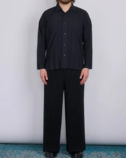 Fashion HOMME PLISSÉ ISSEY MIYAKE November Edge Button Shirt Black