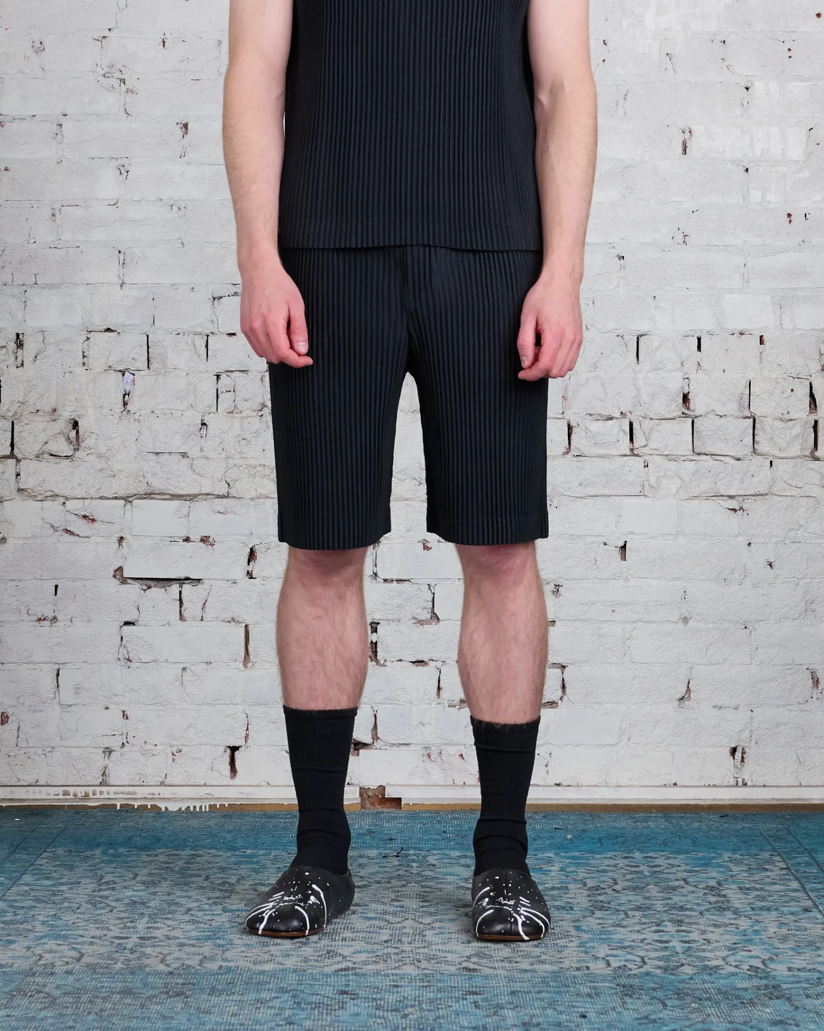 Best HOMME PLISSÉ ISSEY MIYAKE Pleats May Short Black