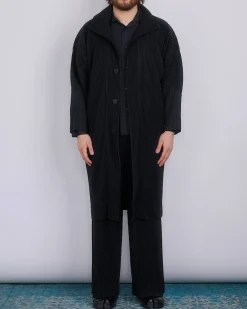 Best HOMME PLISSÉ ISSEY MIYAKE Pleated November Coat Black