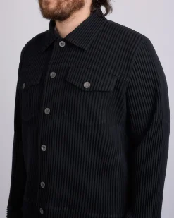 Discount HOMME PLISSÉ ISSEY MIYAKE Wool Like Light Trucker Jacket Black