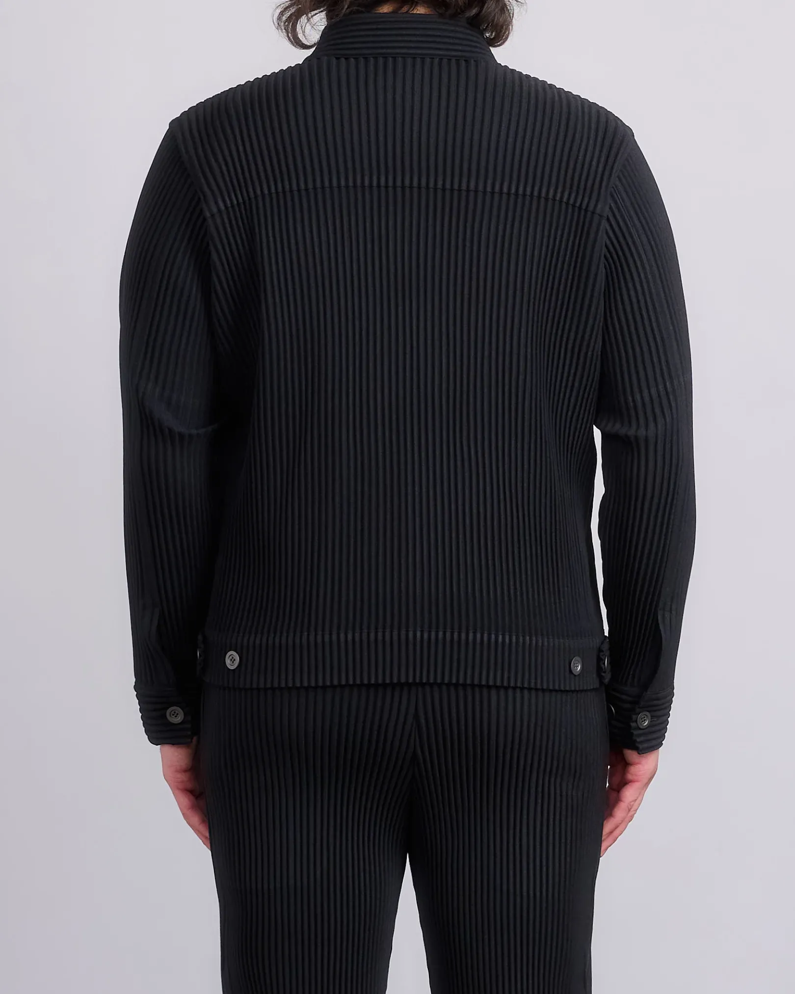 Discount HOMME PLISSÉ ISSEY MIYAKE Wool Like Light Trucker Jacket Black