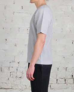 Best HOMME PLISSÉ ISSEY MIYAKE Issey Miyake Homme Plisse Basics Crew T-Shirt Light Grey