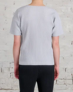 Best HOMME PLISSÉ ISSEY MIYAKE Issey Miyake Homme Plisse Basics Crew T-Shirt Light Grey