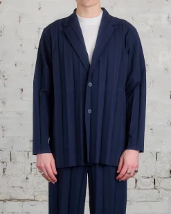 Discount HOMME PLISSÉ ISSEY MIYAKE Issey Miyake Homme Plisse March Edge Jacket Navy