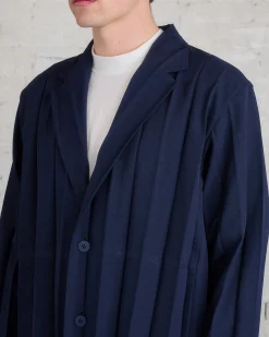 Discount HOMME PLISSÉ ISSEY MIYAKE Issey Miyake Homme Plisse March Edge Jacket Navy