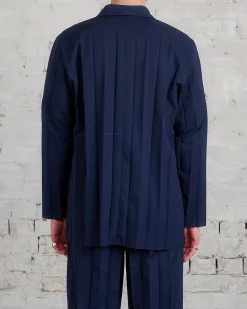 Discount HOMME PLISSÉ ISSEY MIYAKE Issey Miyake Homme Plisse March Edge Jacket Navy
