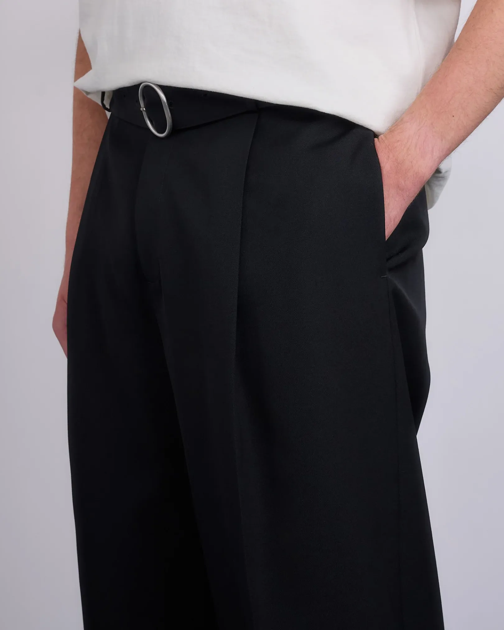 Sale Jil Sander 14 AW 28 Sharp Wool Garbardine Trouser Black