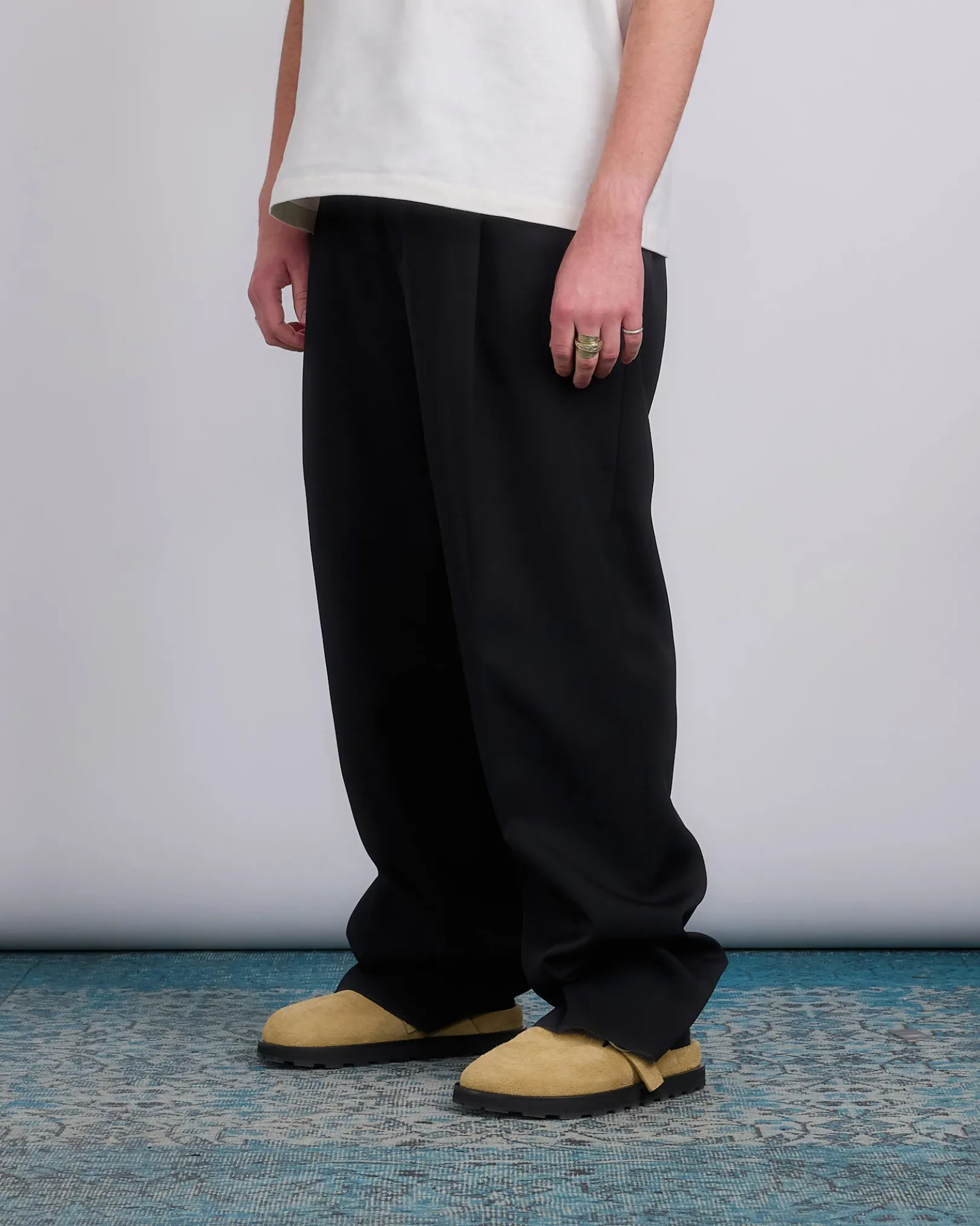 Sale Jil Sander 14 AW 28 Sharp Wool Garbardine Trouser Black