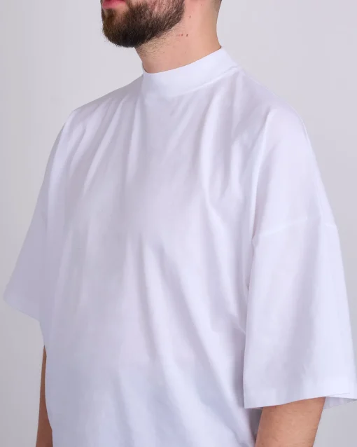 Fashion Jil Sander Mock Neck T-Shirt White