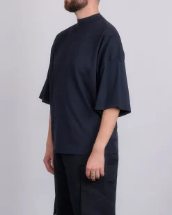 Clearance Jil Sander Mock Neck T-Shirt Indigo