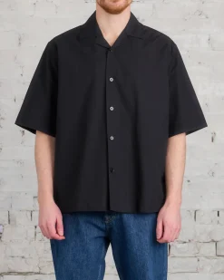 New Jil Sander+ Poplin Camp Button Shirt Black