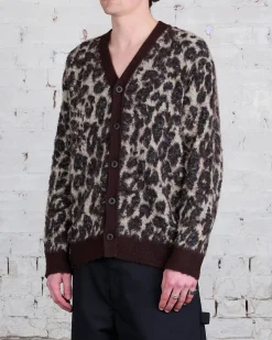 Clearance Junya Watanabe MAN Brown Black Jacquard Cardigan