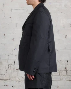 Best Junya Watanabe MAN Poly Oxford Utility Blazer Black