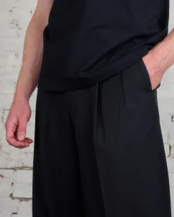 Fashion Junya Watanabe MAN Wool Serge Double Pleated Trouser Black