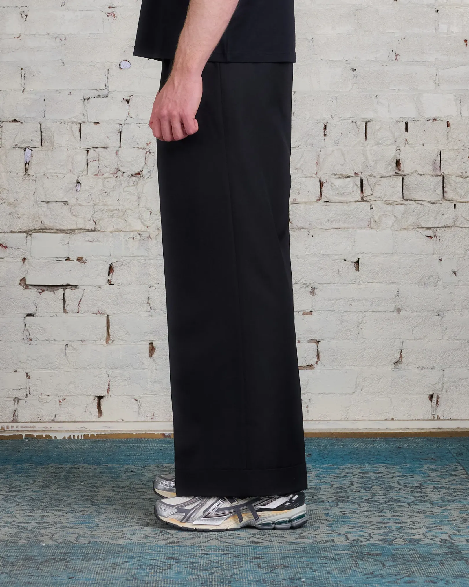 Fashion Junya Watanabe MAN Wool Serge Double Pleated Trouser Black