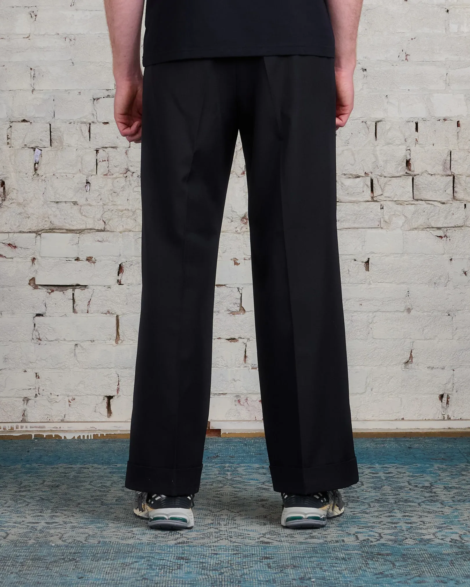 Fashion Junya Watanabe MAN Wool Serge Double Pleated Trouser Black