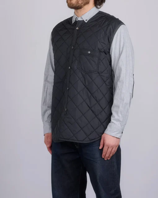 Clearance Junya Watanabe MAN Juyna Watanabe MAN Quilted Poly x Flannel Button Shirt Black Grey