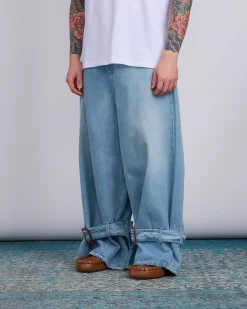 Hot JW Anderson Buckled Cuff Jeans Light Blue