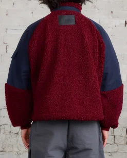 Fashion JW Anderson Colour Block Track Top Burgundy Black