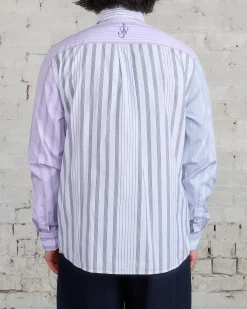 New JW Anderson Multi-Stripe Patchwork Button Shirt