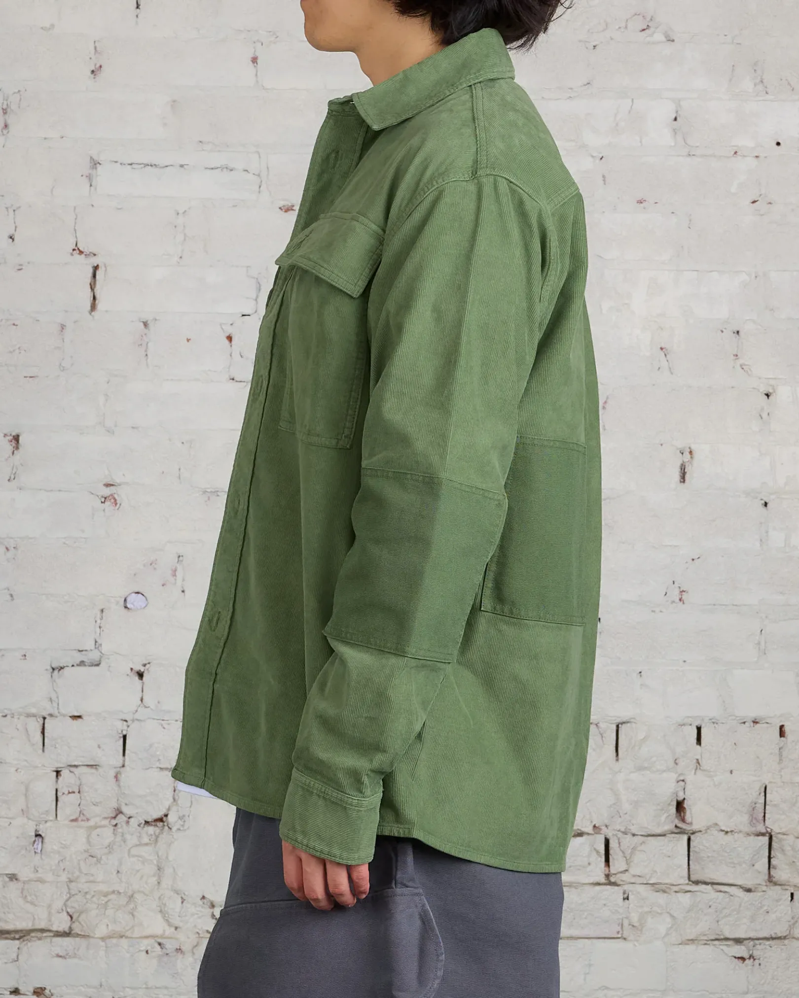 Sale JW Anderson Patchwork Corduroy Overshirt Dark Green