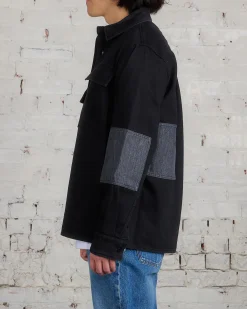 Fashion JW Anderson Patchwork 13oz Denim Overshirt Black