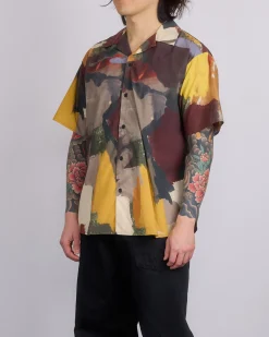 Clearance JW Anderson Printed Button Short Sleeve Shirt Olive