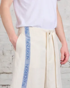 Best JW Anderson Wide Leg Linen Short Off White