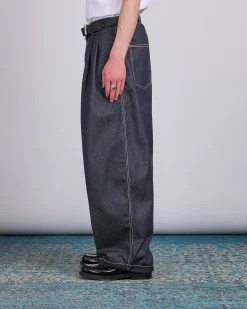 Outlet LaFrance Double Pleated Denim Navy